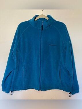 Columbia Women's 2x Plus Size Benton Springs Full Zip Fleece Teal Blue Jacket